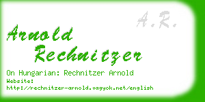 arnold rechnitzer business card